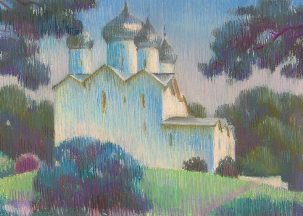 white Orthodox church in the woods