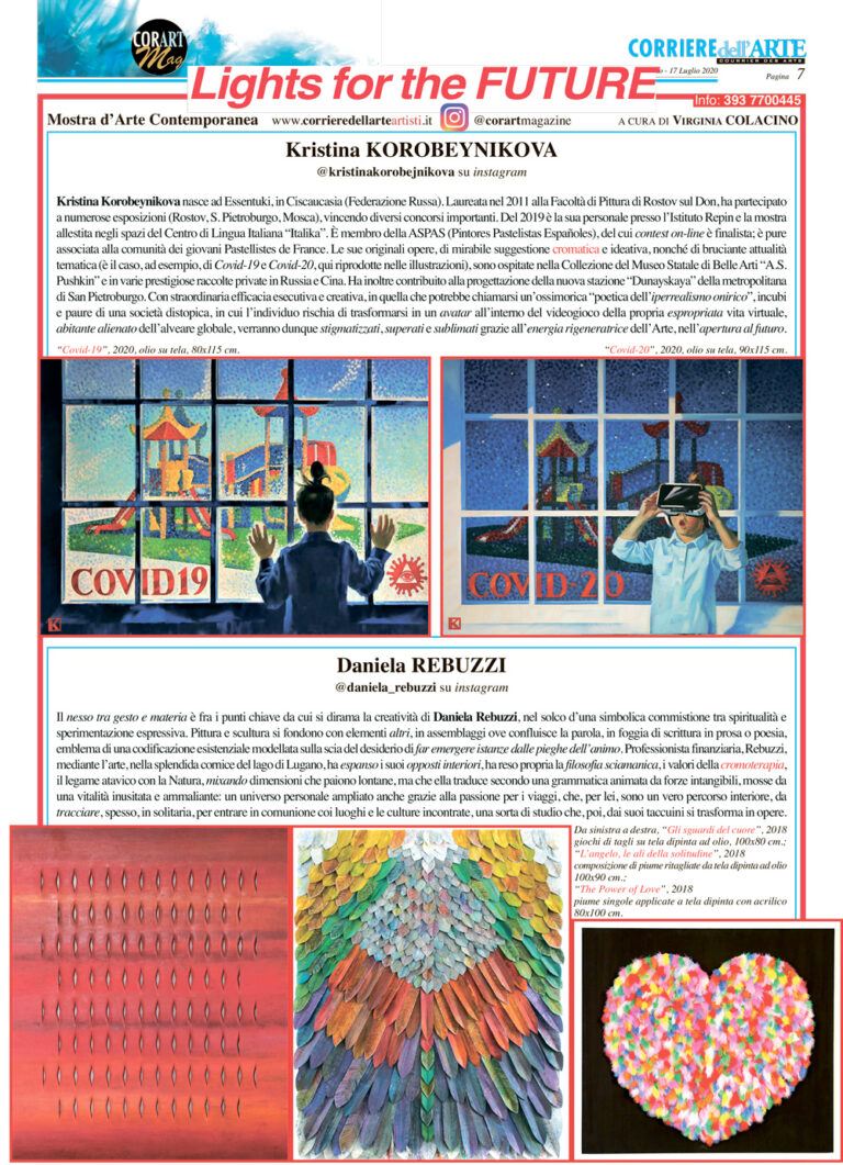 article on Kristina korò on magazine "corriere dell'arte"