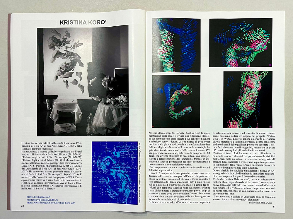 article onn Kristina korò from magazine "rivista 20"