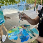 wooden palette with color during the course